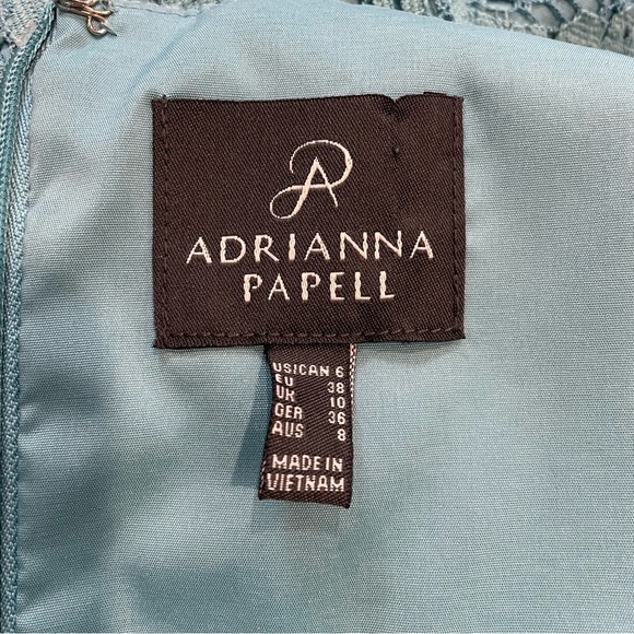 Adrianna Papell Elegant Blue Lace Dress Size 6 - Picture 6 of 8